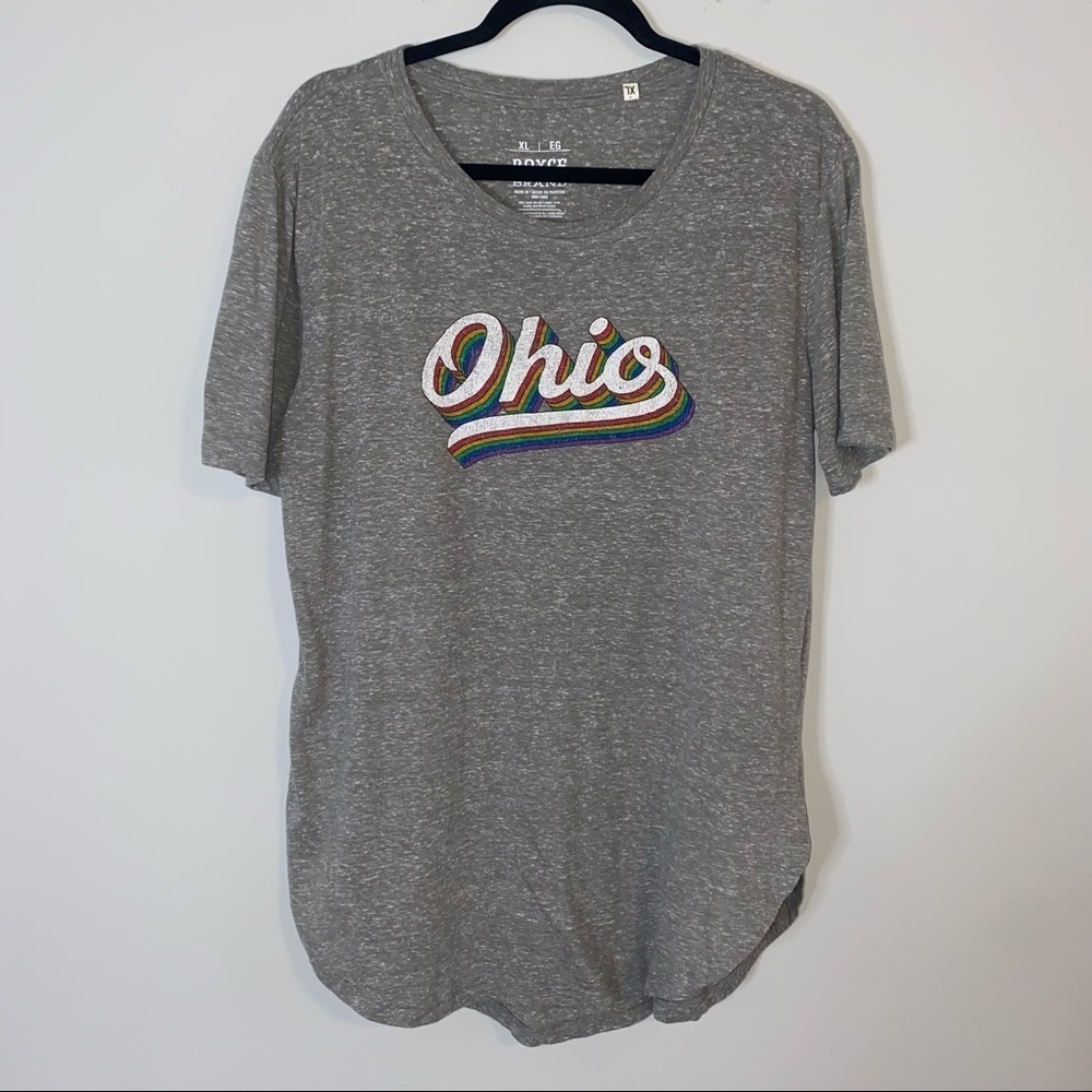Royce Brand Heather Gray Retro Ohio Pride Short Sleeve Tunic Tee